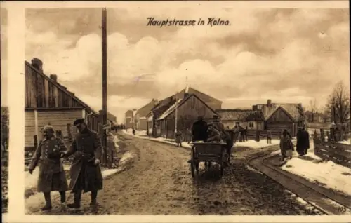 Ak Kolno Polen, Hauptstraße, Ostpreußenhilfe, 1. WK