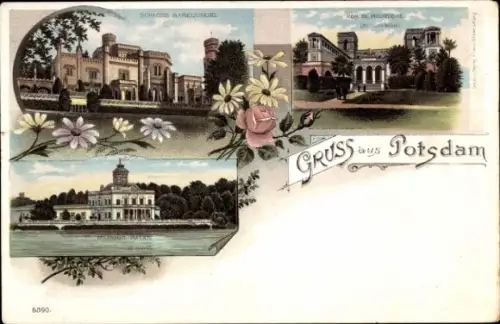 Litho Potsdam, Pfingstberg, Belvedere, Schloss Babelsberg, Marmorpalais
