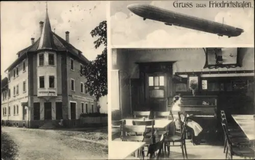 Ak Friedrichshafen am Bodensee, Zeppelin, Cafe Birkle