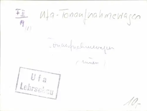 Foto Ufa-Tonaufnahmewagen