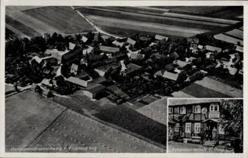 Ak Wenden Braunschweig in Niedersachsen, Luftaufnahme von Gardessen, Schankwirtschaft E. Goes, lä