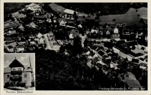 Ak Günterstal Freiburg im Breisgau, Fliegeraufnahme, Pension Schauinsland