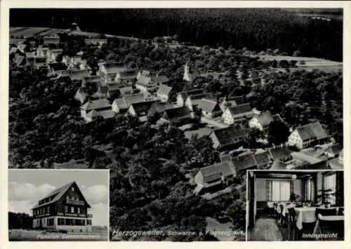 Ak Herzogsweiler Pfalzgrafenweiler im Schwarzwald, Luftaufnahme