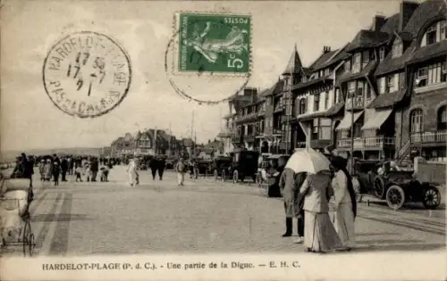 CPA Hardelot Plage Pas de Calais, Une partie de la Digue