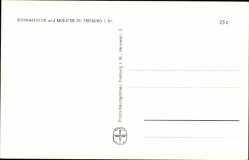 Ak Freiburg im Breisgau, Schwabentor, Münster
