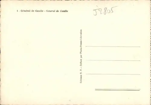 Ak General Charles de Gaulle, Portrait in Uniform