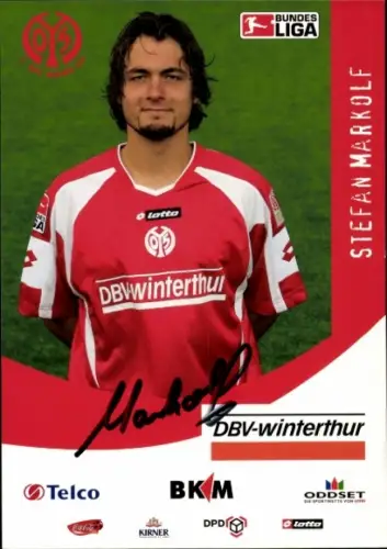 Autogrammkarte Fußballer Stefan Markolf, 1. FSV Mainz 05, Autogramm
