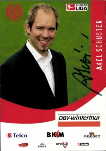 Autogrammkarte Teammanager Axel Schuster, 1. FSV Mainz 05, Autogramm