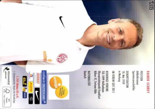 Autogrammkarte Athletiktrainer Rainer Schrey, 1. FSV Mainz 05, Autogramm