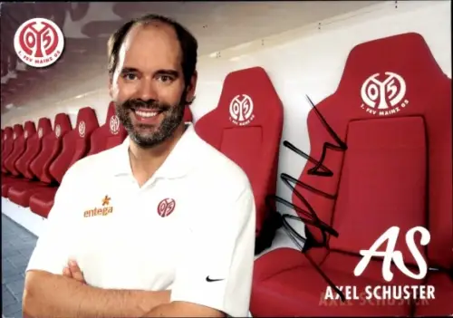 Autogrammkarte Teammanager Axel Schuster, 1. FSV Mainz 05, Autogramm