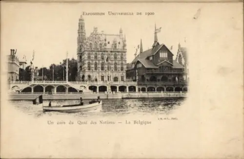 CPA Paris, Exposition Universelle de 1900, Un coin du Quai des Nation, Belgique