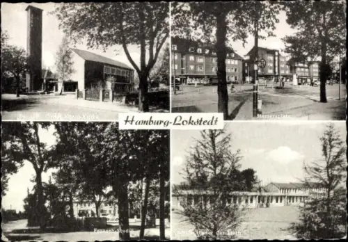 Ak Hamburg Eimsbüttel Lokstedt, Christ. König-Kirche, Siemersplatz, Fernseh-Studio