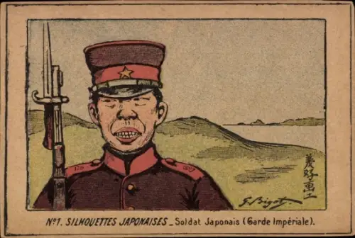Künstler Ak Bigot, japanischer Soldat, Garde Impériale