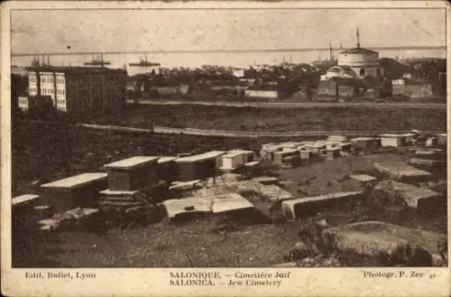 Judaika Ak Thessaloniki Griechenland, Cimetière Juif, Jew cimetery, Jüdischer Friedhof