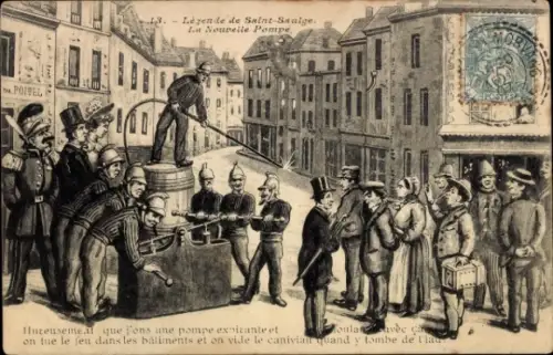 Ak Saint Saulge Nièvre, Nouvelle Pompe, Feuerwehr