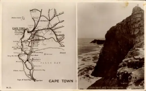 Landkarten Ak Cape Town Kapstadt Südafrika, Cape Point