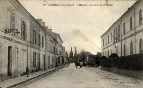 Ak Riberac Dordogne,  L'Hôpital, Avenue de St-Martin,  