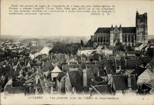 Ak Auxerre Yonne, Blick vom Glockenturm St Germain