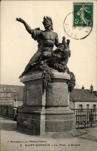 CPA Saint-Quentin Aisne, Le Pont, L'Escaut