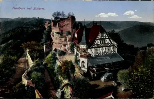 Ak Saverne Zabern Elsass Bas Rhin, Hohbarr bei  Burg, Fachwerkhaus, Landschaft