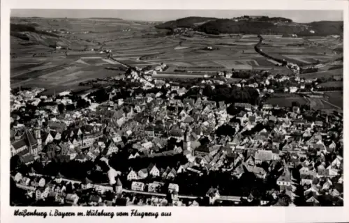 Ak Weißenburg in Mittelfranken Bayern, Luftaufnahme von Weißenburg, Wülebucg, 1939