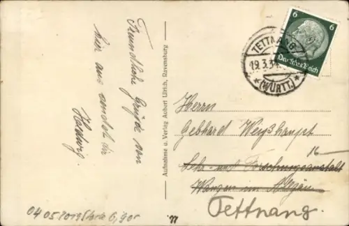 Ak Tettnang in Württemberg, Gesamtansicht