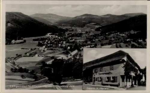 Ak Preunschen Kirchzell in Unterfranken, Landschaftsaufnahme, Gasthaus z. Maien, Flugzeugperspekt