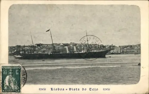 Ak Lisboa Lissabon Portugal, Vista do Tejo, Schiff