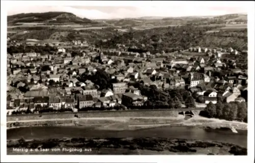 Ak Merzig an der Saar, Fliegeraufnahme
