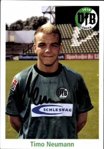 Autogrammkarte Fußballer Timo Neumann, VfB Lübeck, Autogramm