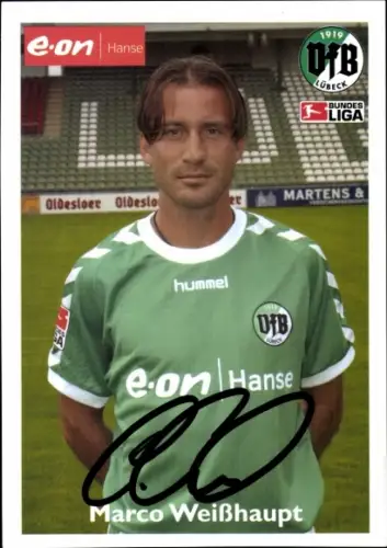Autogrammkarte Fußballer Marco Weißhaupt, VfB Lübeck, Autogramm