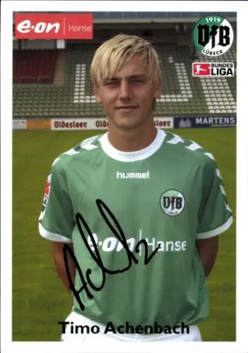 Autogrammkarte Fußballer Timo Achenbach, VfB Lübeck, Autogramm