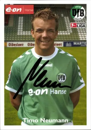 Autogrammkarte Fußballer Timo Neumann, VFB Lübeck, Autogramm