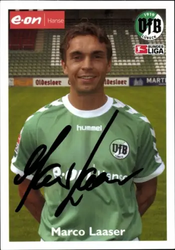 Autogrammkarte Fußballer Marco Laaser, VfB Lübeck, Autogramm