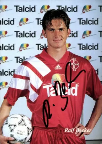 Autogrammkarte Fußballer Ralf Becker, Bayer Leverkusen, Autogramm