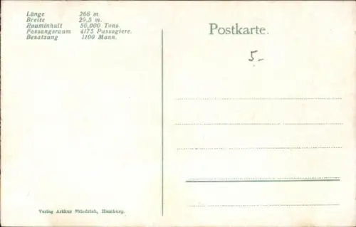 Ak Riesendampfer Imperator der HAPAG, Größter Dampfer der Welt