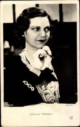 Ak Schauspielerin Janine Merrey, Portrait