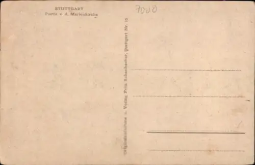 Ak Stuttgart, Marienkirche, Straßenbahn