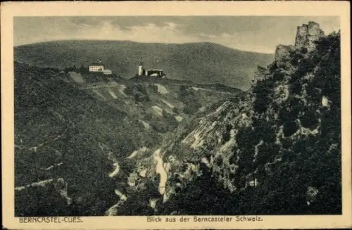 Ak Bernkastel Kues an der Mosel, Blick aus der Berncasteler Schweiz