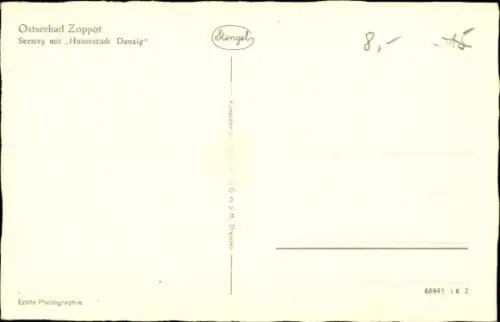 Ak Sopot Gdańsk Zoppot Danzig, Seesteg mit Dampfer Hansestadt Danzig