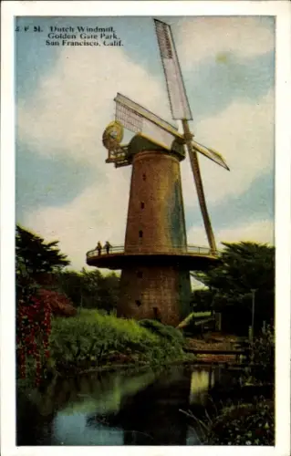Ak San Francisco Kalifornien USA, Holländische Windmühle, Golden Gate Park