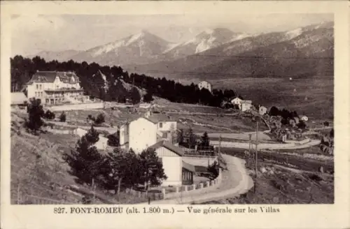 CPA Font Romeu Odeillo Via Pyrénées Orientales, Vue générale sur les Villas