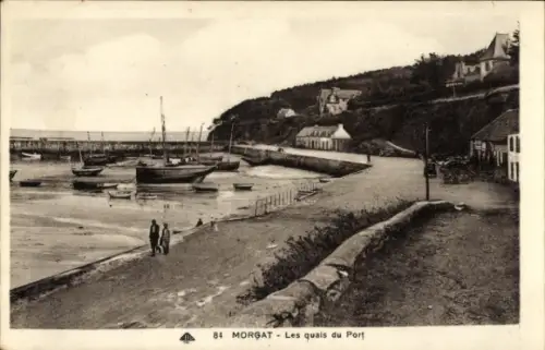 Ak Morgat Crozon Finistère, Les quais du Port