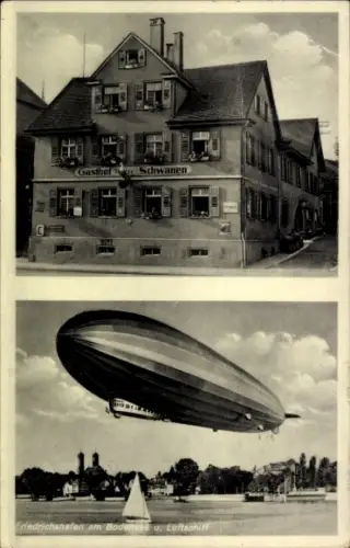 Ak Friedrichshafen am Bodensee, Gasthof zum Schwanen, Zeppelin, Luftschiff