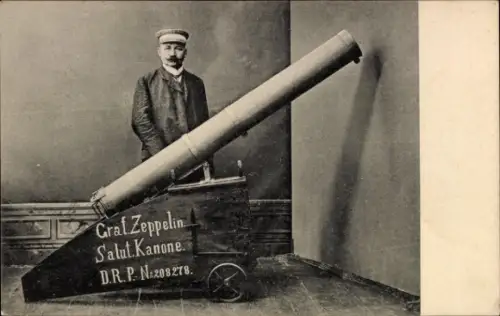 Ak Graf Zeppelin Salut Kanone