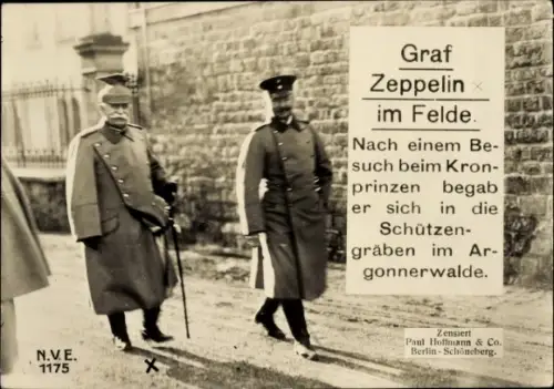 Ak Graf Zeppelin im Feld, Argonnerwald, I WK