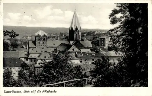 Ak Werden Essen im Ruhrgebiet, Teilansicht, Abteikirche