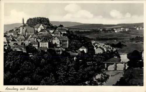 Ak Arnsberg im Sauerland Westfalen, Gesamtansicht, Brücke
