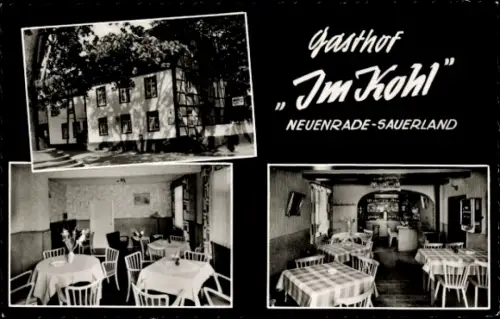 Ak Neuenrade im Sauerland, Gasthof Im Kohl, Innenansicht