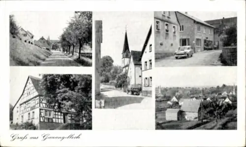 Ak Gauangelloch Leimen in Baden, Teilansichten, Kirche